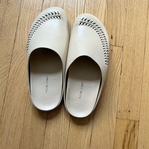 Rachel Comey, white leather clogs, size 8